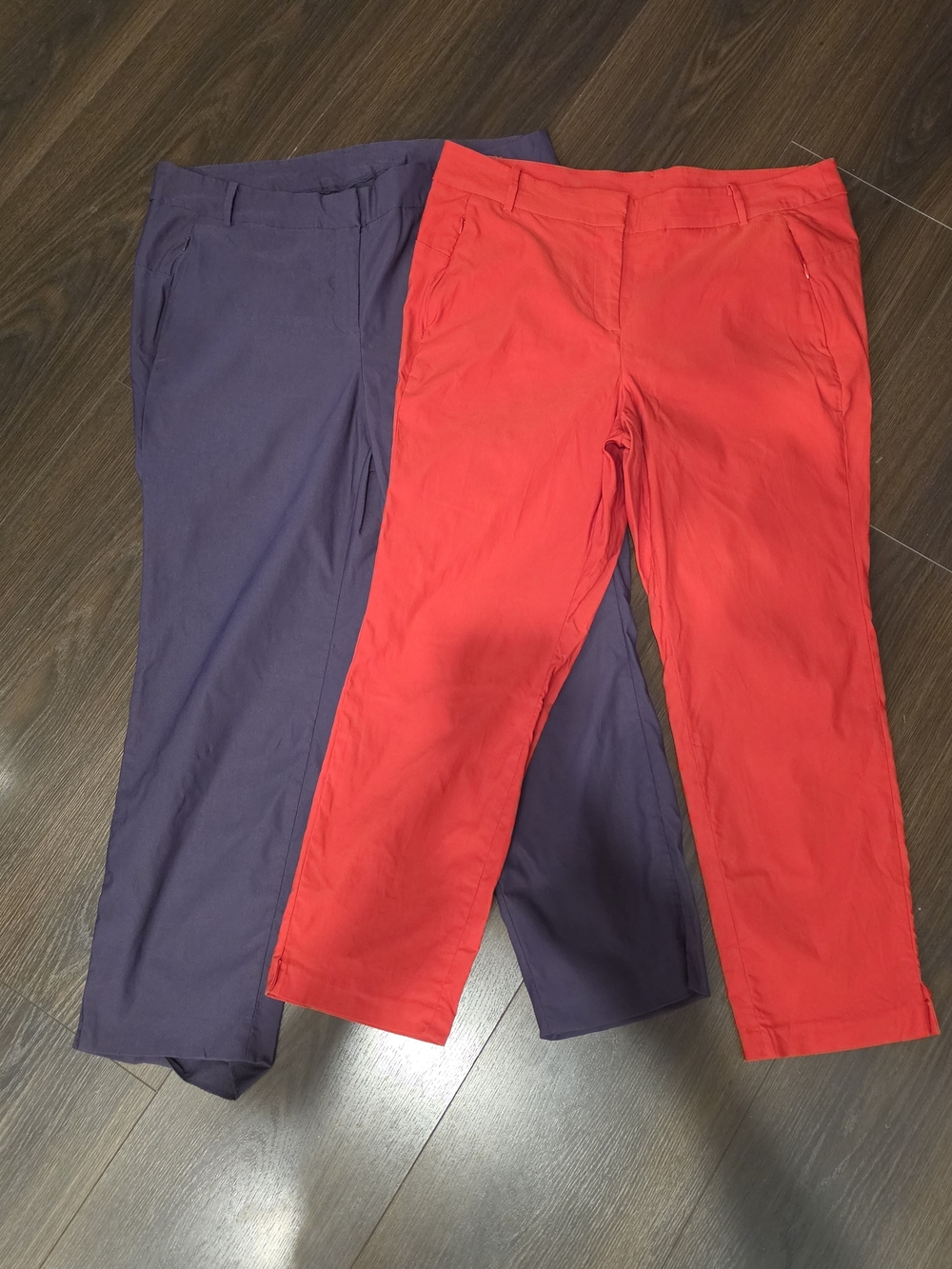 Lane Bryant Cropped Ankle Pants in Red and Purple